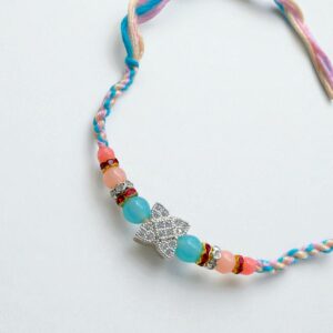 Multicolor breaded Rakhi