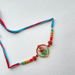 Peacock & Rudraksha Rakhi | Traditional Rakhi for Brother | Raksha Bandhan 2025